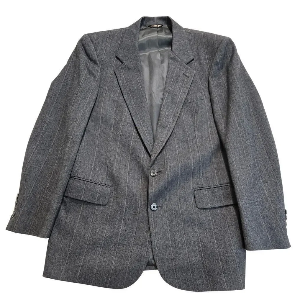 Vtg Bill Blass 100% Pure Wool Sports Coat Blazer Sz 40 R Made in USA